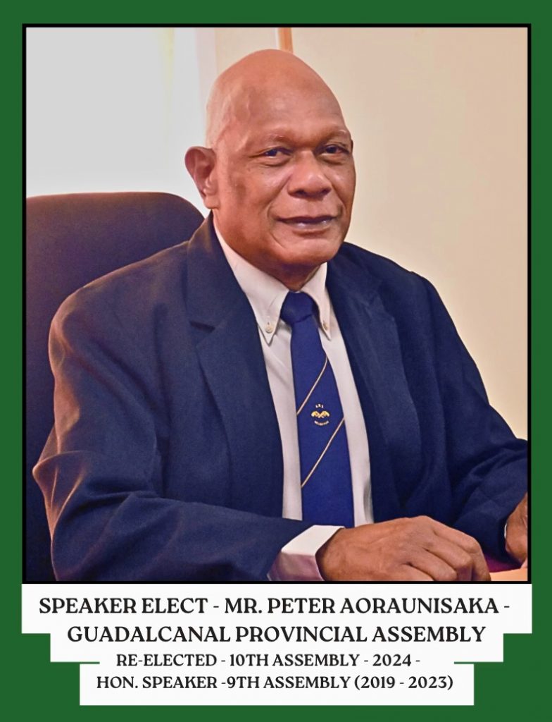 Former Speaker Peter Aoraunisaka re-elected to 10th Guadalcanal Provincial Assembly