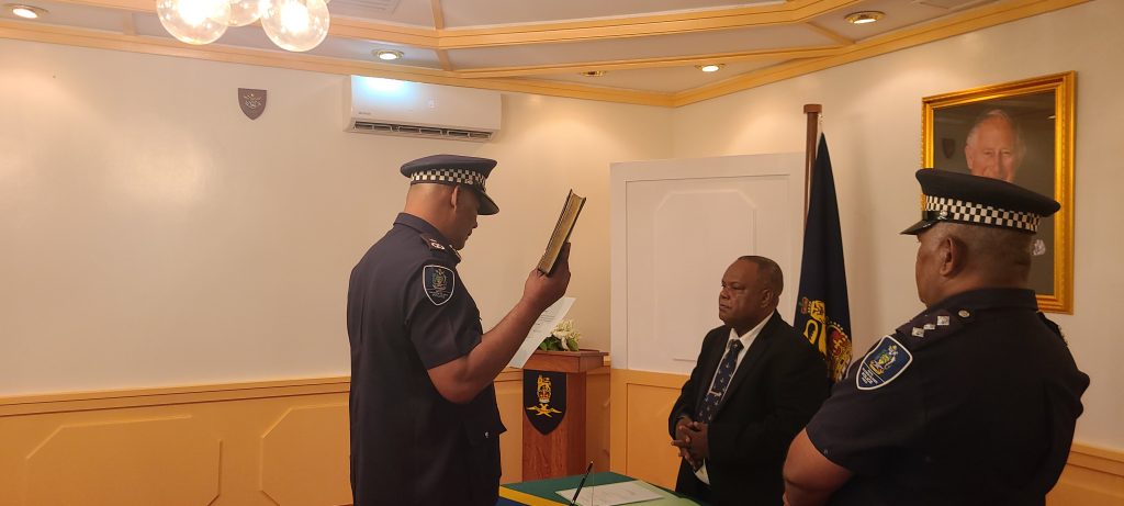 Mangau reappoint and sworn in as Commissioner of police for the next 12 months